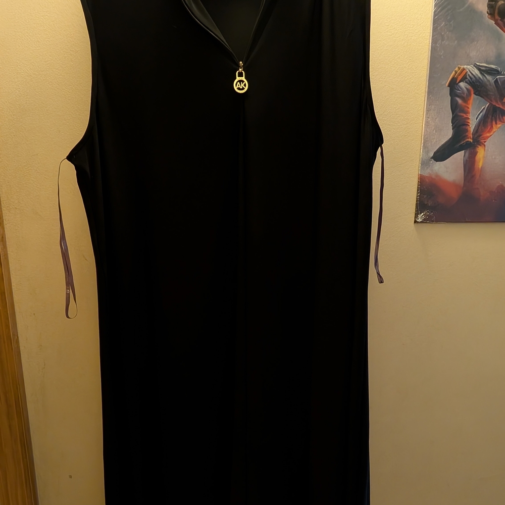 Anne Klein Black Dress with Gold Zipper